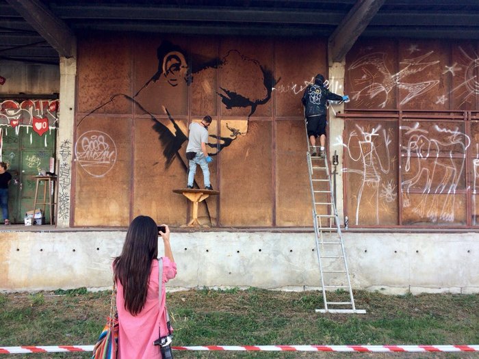 Ache77, stencil, street art